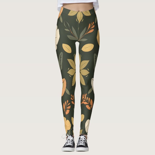 Elegant Natural Elements Leggings - Bold Digital P (Front)