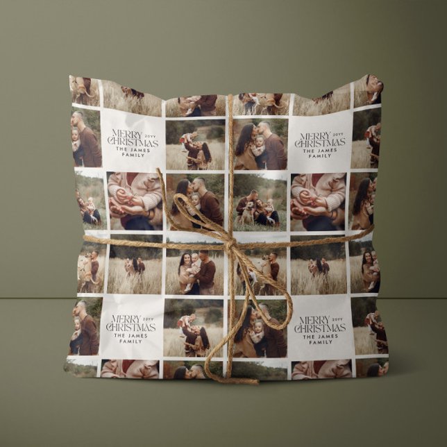 Elegant natural foliage modern minimal multi photo wrapping paper (Creator Uploaded)