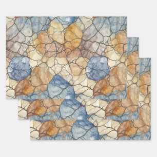 Elegant Natural Stone Marble Pattern Wrapping Paper Sheets