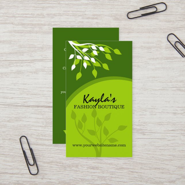 Elegant Nature Business Card (Front/Back In Situ)