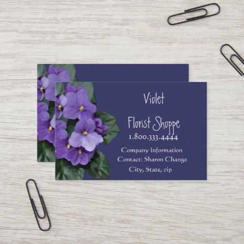Elegant Nature Flower African Violet Plant Business Card