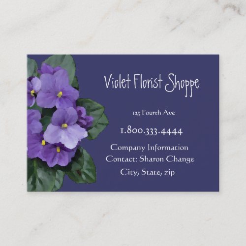 Elegant Nature Flower African Violet Plant Business Card