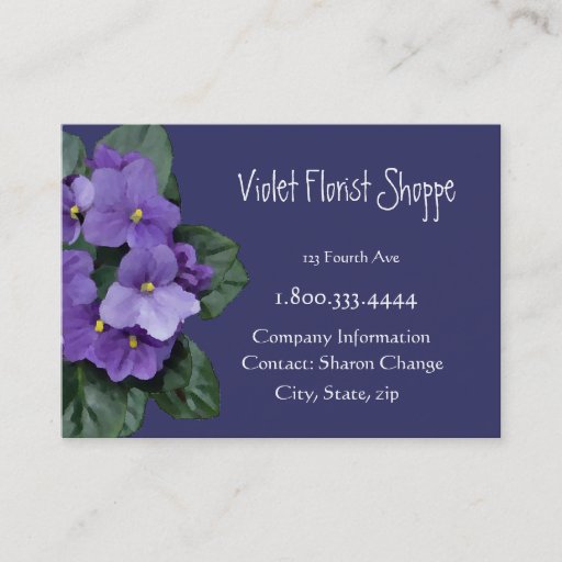 Customizable Elegant Nature Flower African Violet Plant Business Card