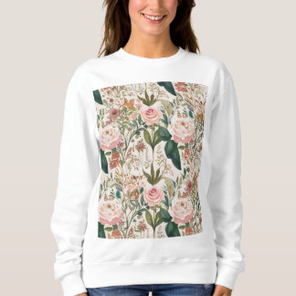 Elegant Nature-Inspired Floral Pattern Wildflowers Sweatshirt