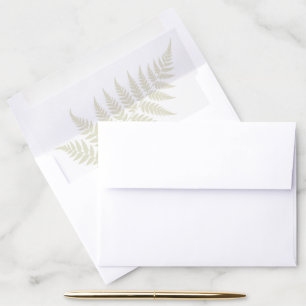 Elegant Nature Inspired Light Green Fern Envelope Liner