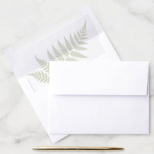 Elegant Nature Inspired Light Sage Green Fern Envelope Liner