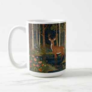 Elegant nature rustic trees forest woodland deer coffee mug