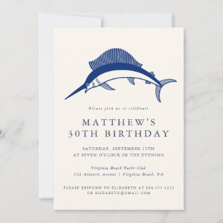 Elegant Nautical Anchor Adult Party Invitation
