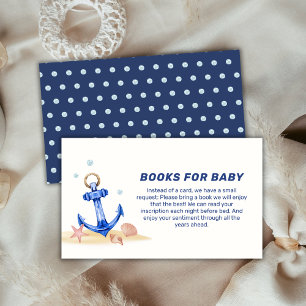 Elegant Nautical Anchor Boy Books For Baby Shower  Enclosure Card