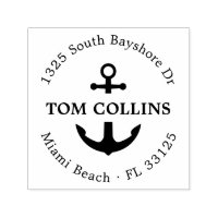 Elegant Nautical Anchor | Round Return Address