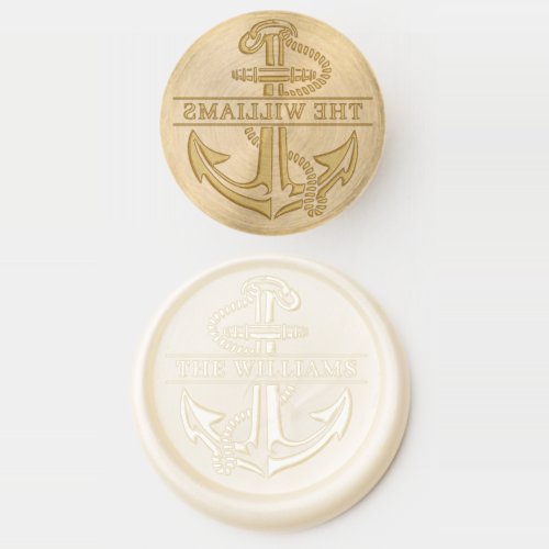 Elegant Nautical Anchor Style Family Name Wax Seal Stamp