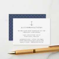 Elegant Nautical Anchor Wedding Accommodations