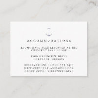 Elegant Nautical Anchor Wedding Accommodations