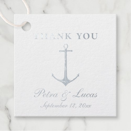 Elegant Nautical Anchor Wedding Foil Foil Favor Tags