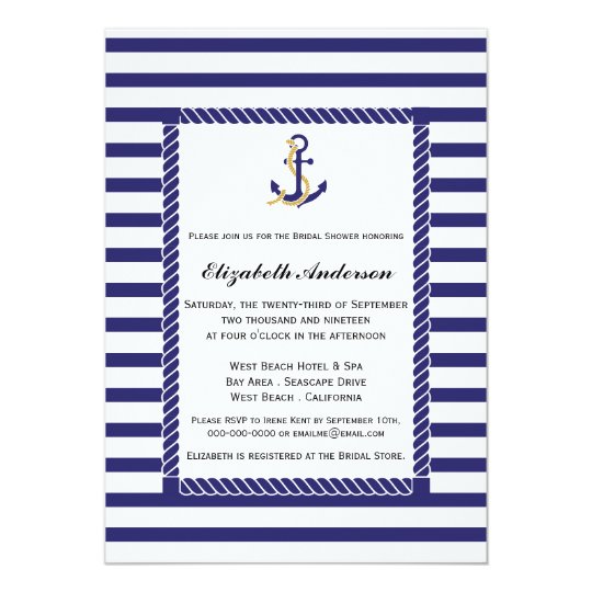 Elegant Nautical Bridal Shower Invitation | Zazzle.com