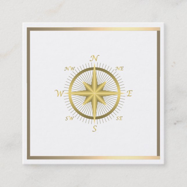 Elegant Nautical Compass  Business Card (Front)