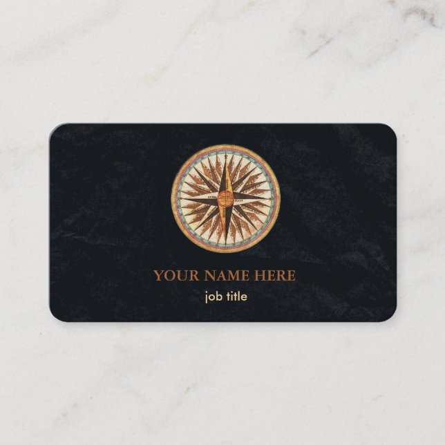 Elegant Nautical Compass  Business Card (Front)