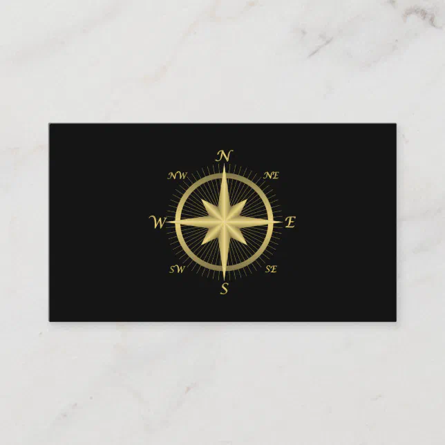 Compass Card Design Elegant Nautical Compass Business Card | Zazzle