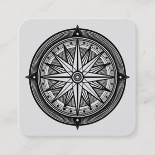 Elegant Nautical Compass Business Card