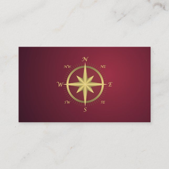 Elegant Nautical Compass  Business Card (Front)