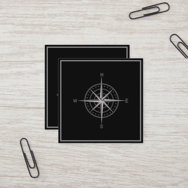 Elegant Nautical Compass  Business Card (Front/Back In Situ)