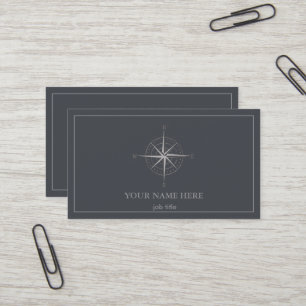 Elegant Nautical Compass Business Card