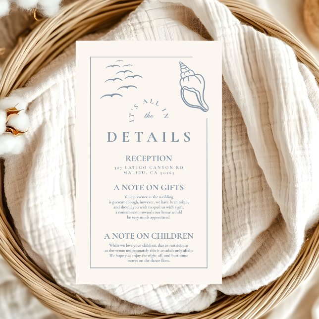 Elegant Nautical Hand Drawn Wedding Enclosure Card (Creator Uploaded)