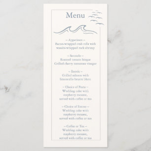 Elegant Nautical Hand Drawn Wedding Menu