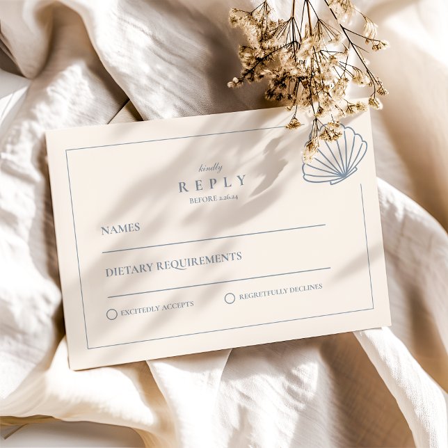 Elegant Nautical Hand Drawn Wedding RSVP Card (Creator Uploaded)