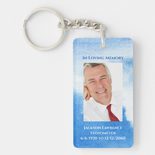 Elegant Nautical In Loving Memory Photo Memorial  Keychain (Front)