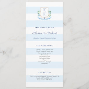 Elegant Nautical Monogram Wedding Program