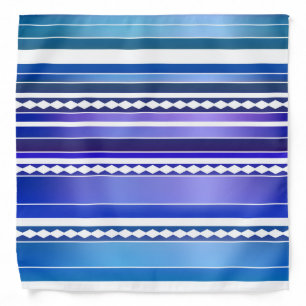 Elegant Nautical Multicolored with White Striped Bandana
