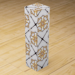 Elegant Nautical Navy and White Wine Box