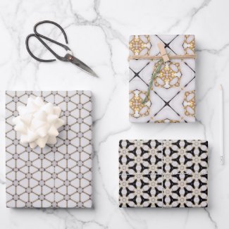 Elegant Nautical Navy and White Wrapping Paper Set