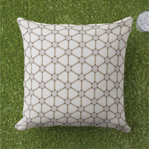 Elegant Nautical Navy Gold and White Design Outdoor Pillow