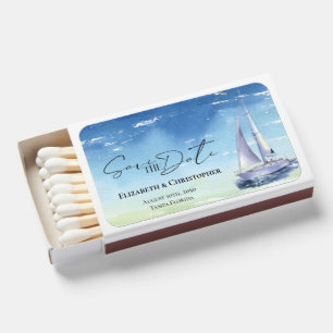 Elegant Nautical Ocean Ship Wedding Save The Date Matchboxes