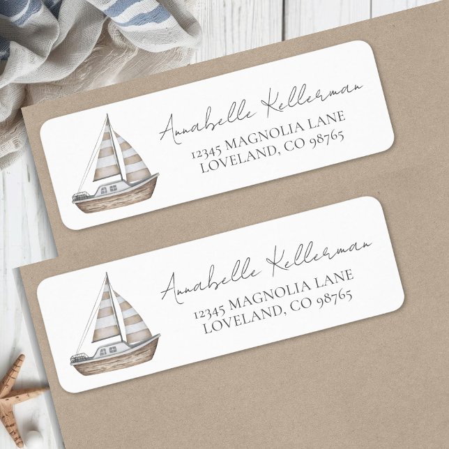 Elegant Nautical Return Address Label (Elegant Nautical Return Address Label )