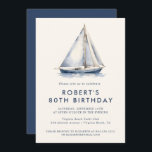 Elegant Nautical Sailboat Adult Party Invitation<br><div class="desc">Elegant Nautical Sailboat Adult Party Invitation  Template in classic Navy Blue.</div>