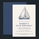Elegant Nautical Sailboat Adult Party Invitation<br><div class="desc">Elegant Nautical Sailboat Adult Party Invitation  Template in classic Navy Blue.</div>