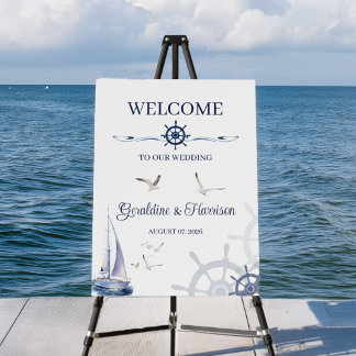 Elegant Nautical Sailing Wedding Foam Board