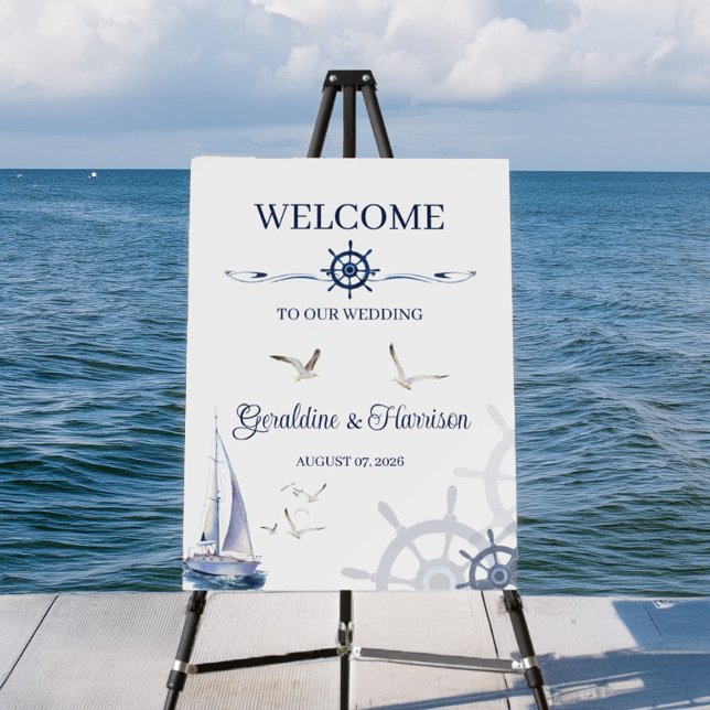 Elegant Nautical Sailing Wedding Foam Board (Creator Uploaded)