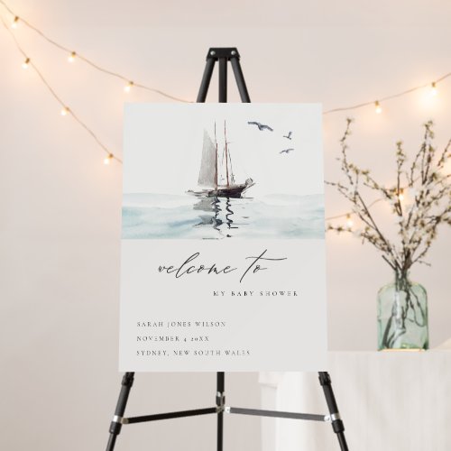 Elegant Nautical Sailing Yacht Baby Shower Welcome