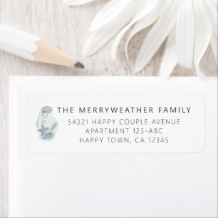 Elegant Nautical Seashell Modern Wedding Label