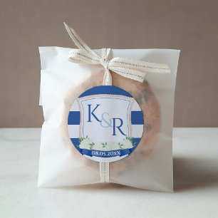 Elegant Nautical Ships Rope Wedding Crest Favor  Square Sticker