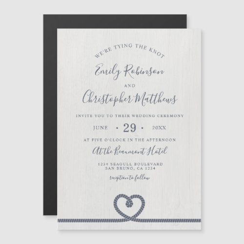 Elegant Nautical Tying The Knot Wedding Invitation