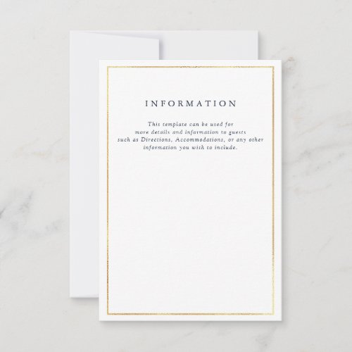 Elegant nautical wedding details RSVP card