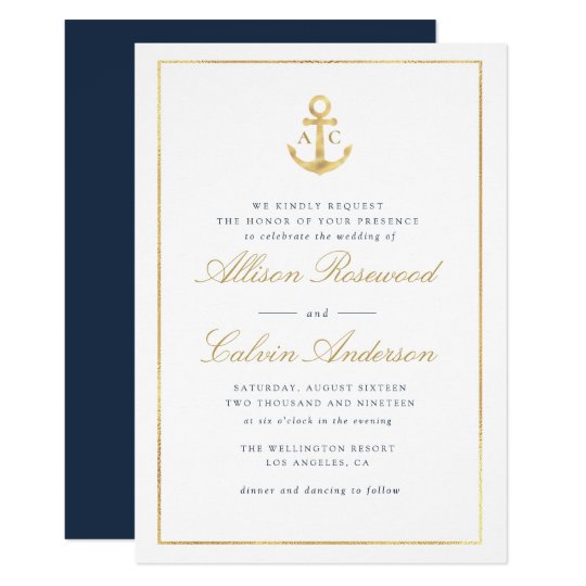 elegant nautical wedding invitation | Zazzle.com