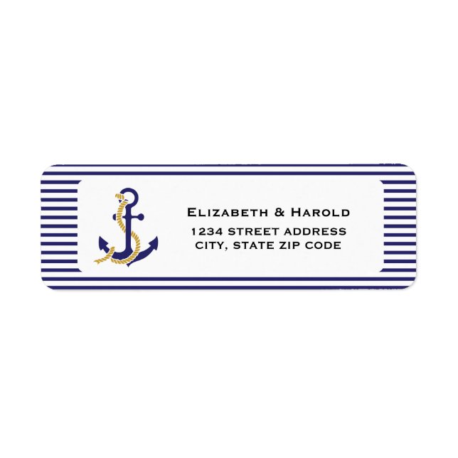 Elegant Nautical Wedding Label (Front)