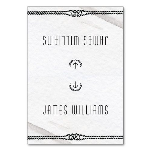 Elegant Nautical Wedding Place Cards Gray White