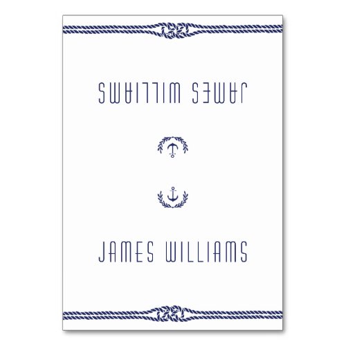 Elegant Nautical Wedding Place Cards With Anchors